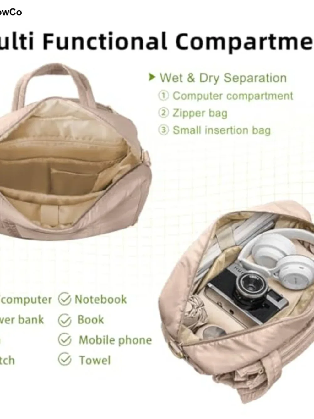 Tennis Backpack Pickleball Racket Bag Water-Resistant 30L Sports Travel Duffle
